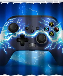 Colorful Game Controller Lightning Bath Curtains Bathroom for Boys Gamepad Shower Curtain