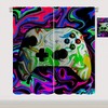 Colorful Gamepad Window Curtain - Rod Pocket Pattern For Boys Youth Teen Nursery Bedroom