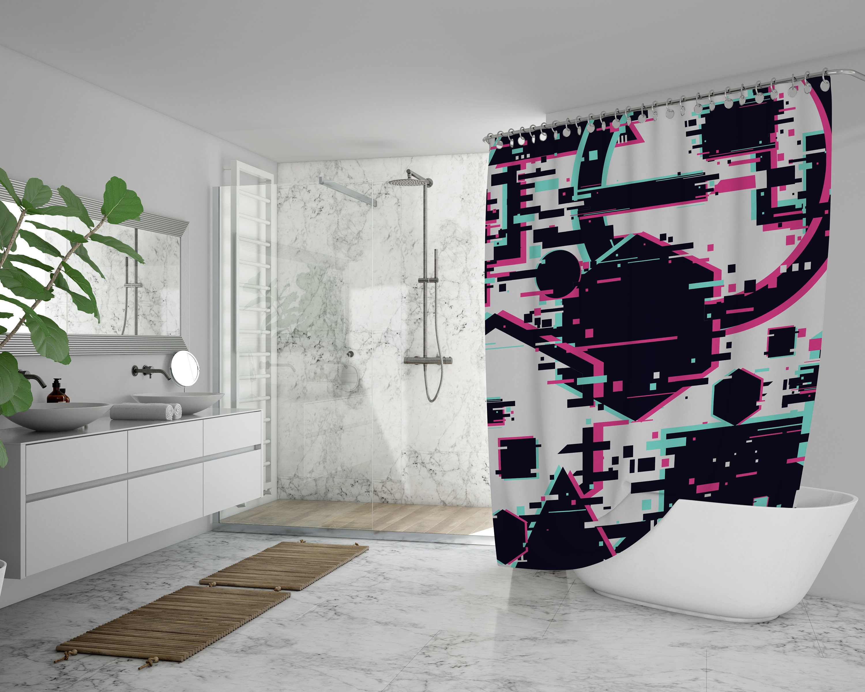 Colorful Gaming Video Game Shower Curtain - A Funky Addition To Your Bathroom