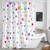Colorful Geometric Cute Polka Dot Rainbow Shower Curtain for Kid's Bathroom Decor- Waterproof and Fun 