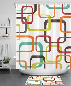 Colorful Geometric Modern Art Shower Curtain For Vibrant Bathroom Style