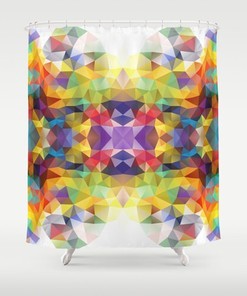Colorful Geometric Pattern Decorative Shower Curtain Perfect For Modern Bathrooms