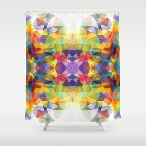 Colorful Geometric Pattern Decorative Shower Curtain Perfect For Modern Bathrooms