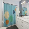 Colorful Geometric Shapes Shower Curtain, Artistic Bathroom Decor