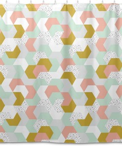 Colorful Geometric Shower Curtain Modern Home Bathroom Hotel Spa Decorations Waterproof Fabric