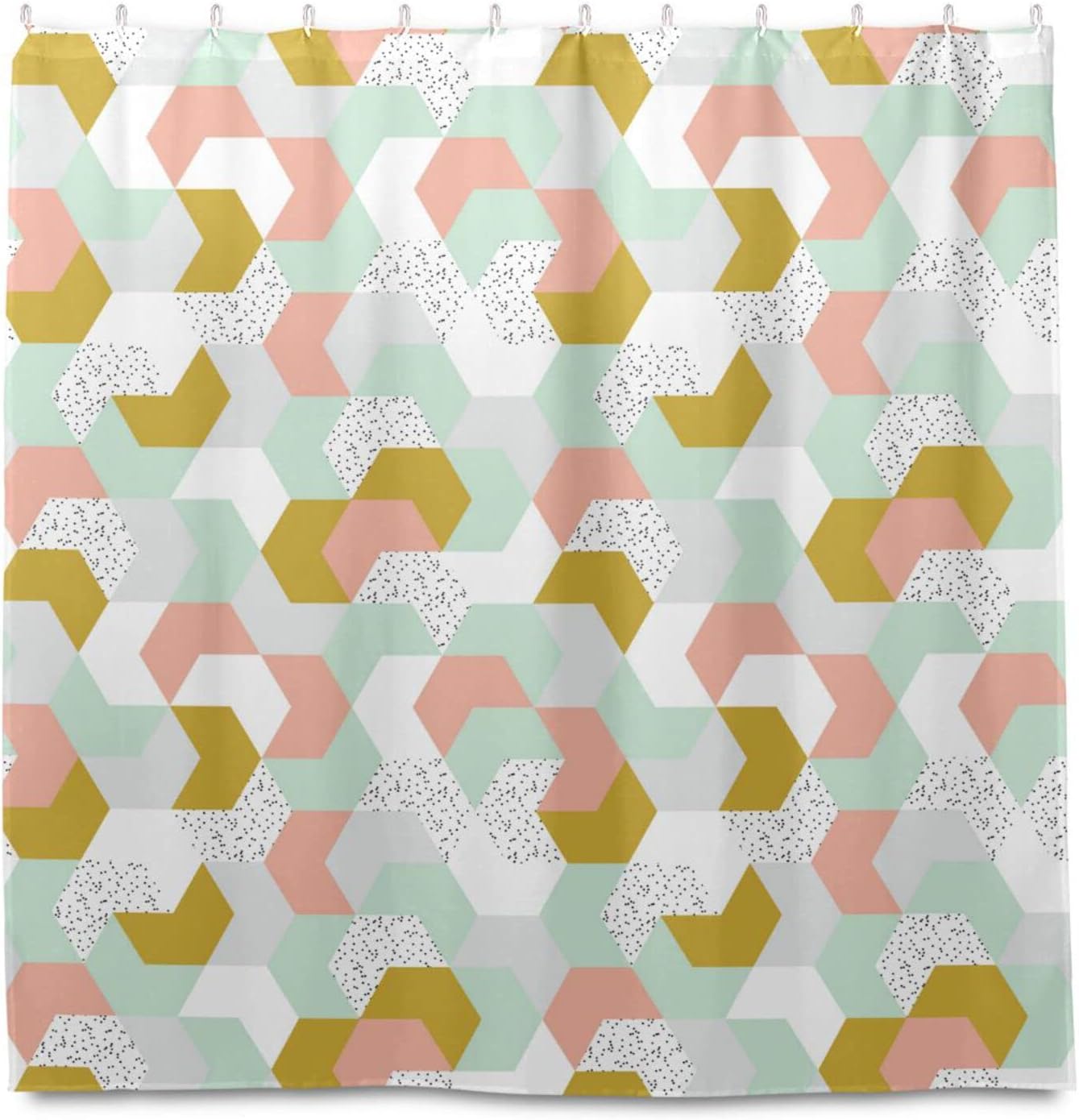 Colorful Geometric Shower Curtain Modern Home Bathroom Hotel Spa Decorations Waterproof Fabric