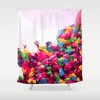 Colorful Geometric Shower Curtain with Rainbow Abstract Pattern and LGBT Pride Quotes