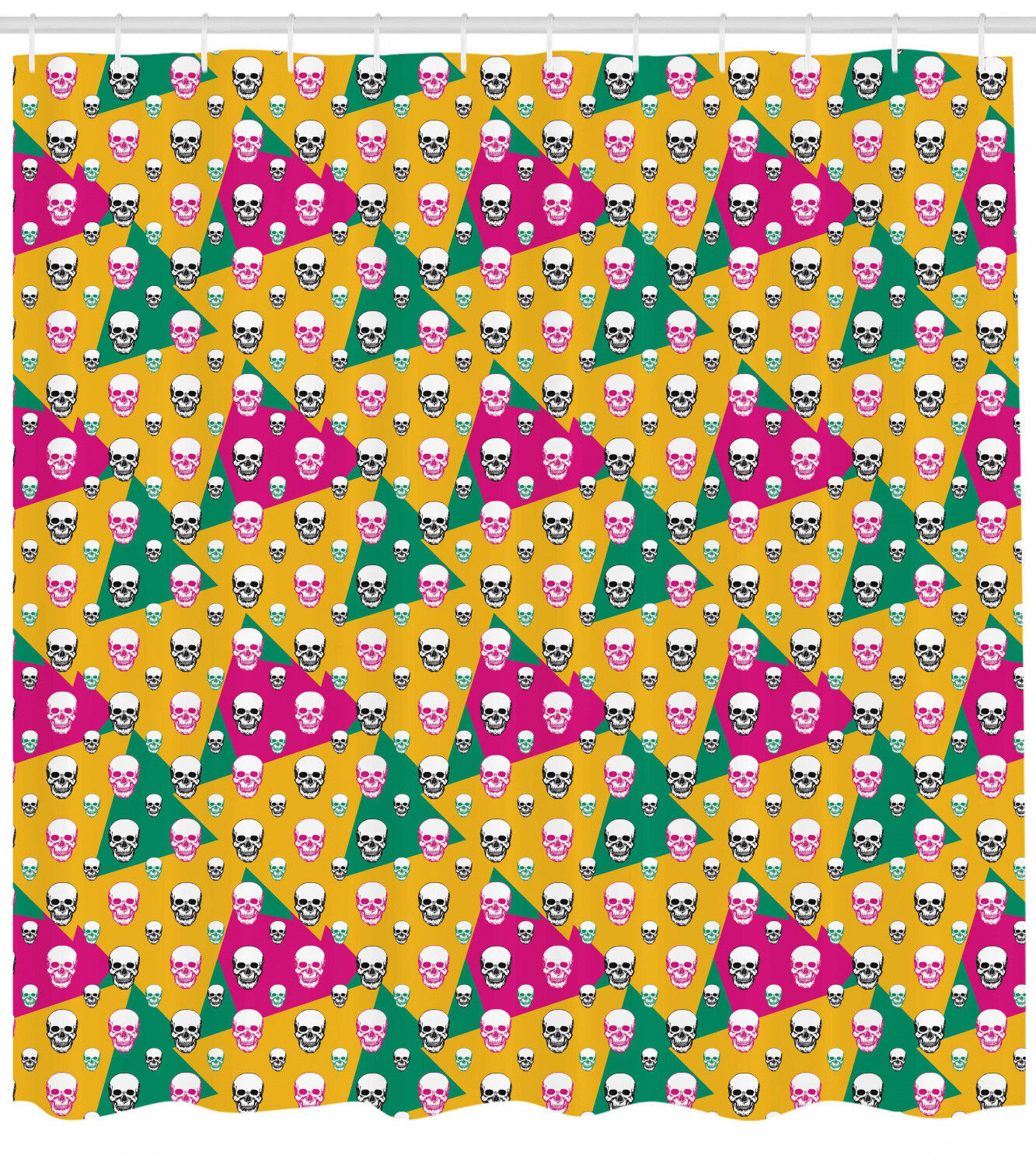 Colorful Geometric Triangle Design Head Bones Shower Curtain