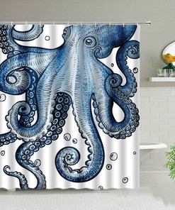 Colorful Giant Octopus Shower Curtain With Gift Option For Ocean And Coastal Bathroom Decor