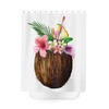 Colorful Hawaii Coconut Hibiscus Shower Curtain For Bathrooms