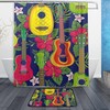 Colorful Hawaiian Fruity Ukulele Flower Shower Curtain Ideas, Waterproof Fabric