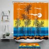 Colorful Hawaiian Hula Shower Curtain - Palm Beach Bathroom Accessory