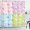 Colorful Heart Dots Shower Curtain | Valentine's Day Print for Bathroom