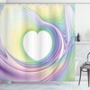Colorful Heart Print Shower Curtain For Cheerful Bathroom Decor