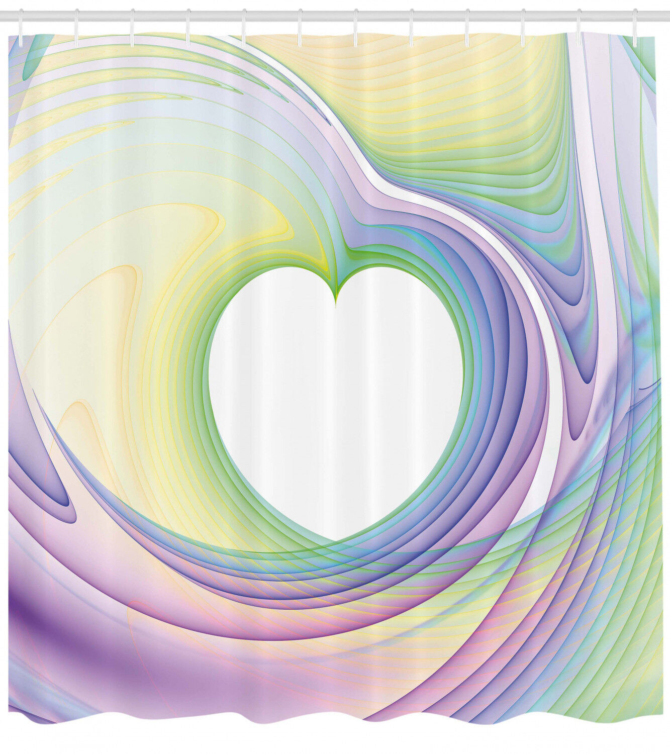 Colorful Heart Print Shower Curtain For Cheerful Bathroom Decor - Image 2