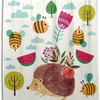 Colorful Hedgehog Bee Shower Curtain, Cute Bathroom Accessory 