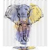 Colorful Hipster Elephant Shower Curtain For Boho Bathroom Decor