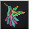Colorful Hummingbird Printed Fabric Shower Curtain For Vibrant Bathroom Decoration