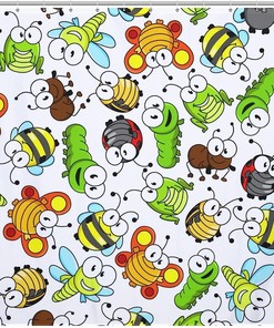 Colorful Insect Bathroom Shower Curtain - Add Whimsy And Fun To Your Bathroom