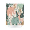 Colorful Jungle Elephants Shower Curtain, Cute Elephant Print For Luxury Bathroom Decor