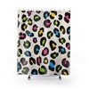 Colorful Leopard Cheetah Print Shower Curtain For Animal Lovers Bathroom Decor