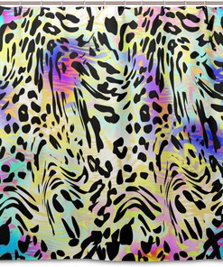 Colorful Leopard Print Shower Curtain, Bold Bathroom Decoration