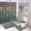 Colorful Leopard Print and Pineapple Shower Curtain for Bathroom - Shower Curtain Combination for Colorful Bathroom