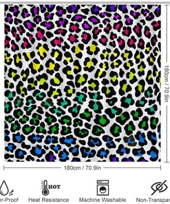 Colorful Leopard Print and Pineapple Shower Curtain for Bathroom - Shower Curtain Combination for Colorful Bathroom
