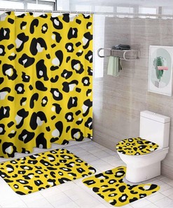 Colorful Leopard Shower Curtain for Bathroom with Unique Print - Eye-catching Shower Curtain Ideas for Home