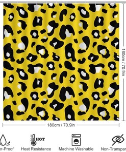 Colorful Leopard Shower Curtain for Bathroom with Unique Print - Eye-catching Shower Curtain Ideas for Home