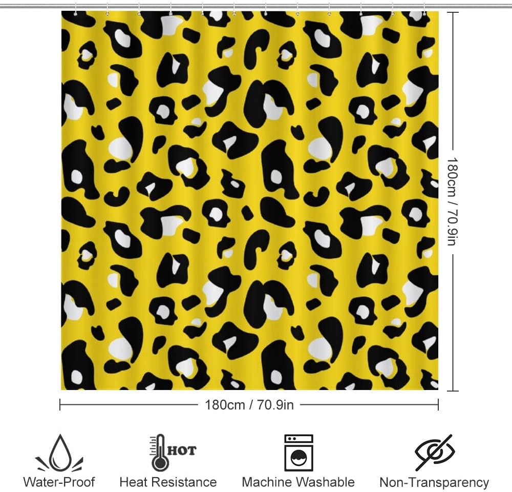 Colorful Leopard Shower Curtain for Bathroom with Unique Print - Eye-catching Shower Curtain Ideas for Home