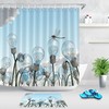 Colorful Light Bulbs And Dragonfly Print Shower Curtain For Bathroom Decor