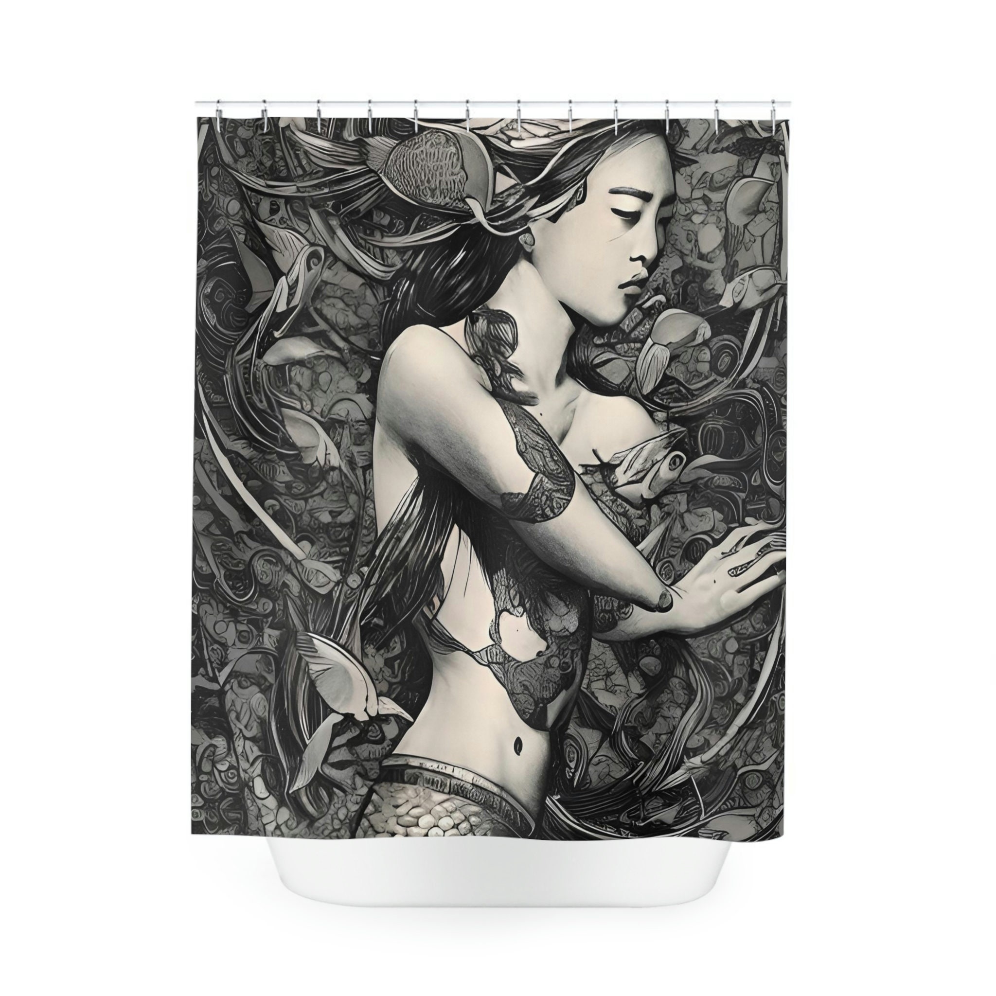 Colorful Mermaid Print Shower Curtain For Kid'S Bathrooms - Image 2