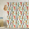 Colorful Mexican-Style Birds and Flowers Pattern Shower Curtain for a vibrant and waterproof bathroom