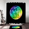Colorful Moon Print Shower Curtain For Calming Bathroom Decor