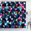 Colorful Mosaic Print Shower Curtain For Retro Bathroom