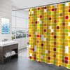 Colorful Mosaic Squares Print Shower Curtain For Geometric Bathroom Decor