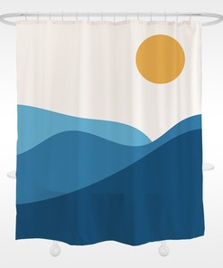 Colorful Mountain Shower Curtain to Bring the Outdoors Inside Your Bathroom
