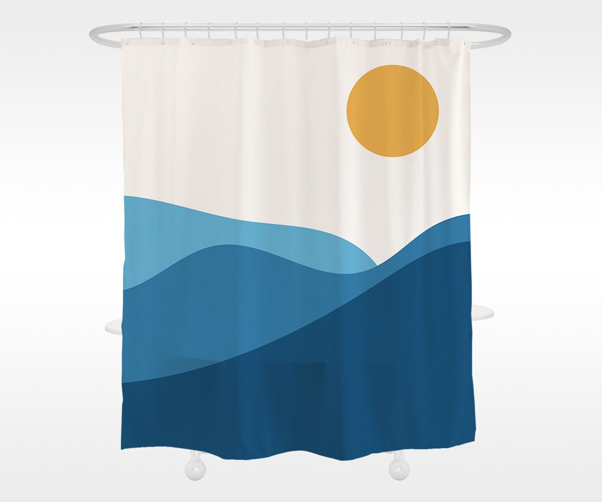 Colorful Mountain Shower Curtain to Bring the Outdoors Inside Your Bathroom