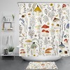 Colorful Mushroom Botanical Spring Floral Shower Curtain for Bathroom 