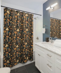 Colorful Mushroom Shower Curtain - A Fun Fungi Experience In Your Bathroom