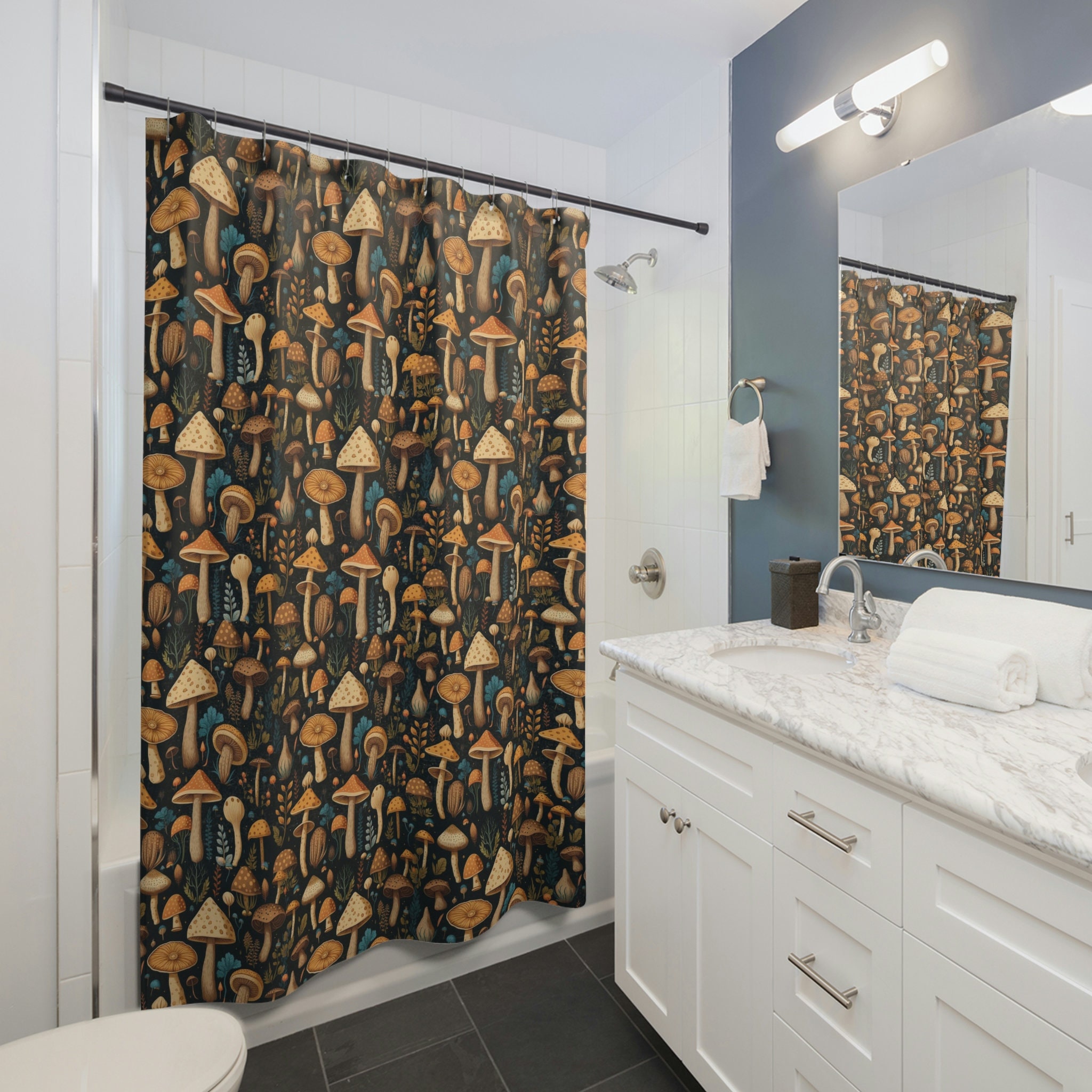 Colorful Mushroom Shower Curtain - A Fun Fungi Experience In Your Bathroom