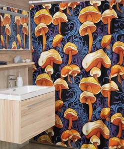 Colorful Mushroom Shower Curtain - Fun and Cheerful Bathroom Decor