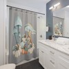 Colorful Mushroom Shower Curtain for Bathroom Decor, Boho Aesthetic Design 