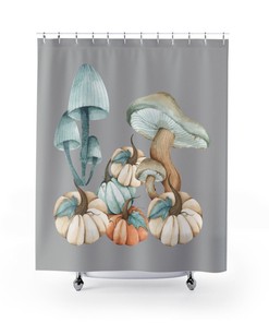 Colorful Mushroom Shower Curtain for Bathroom Decor, Boho Aesthetic Design