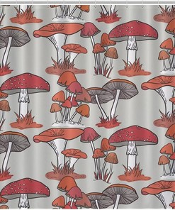 Colorful Mushrooms Waterproof Shower Curtain For Bathroom Decoration