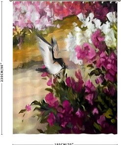 Colorful Nature Painting Shower Curtain for a Serene Bathroom Retreat