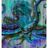 Colorful Octopus Art Fabric Shower Curtain - Modern Sea Animal Bathroom Decor