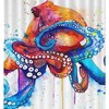 Colorful Octopus Art Print Bathroom Shower Curtain Set