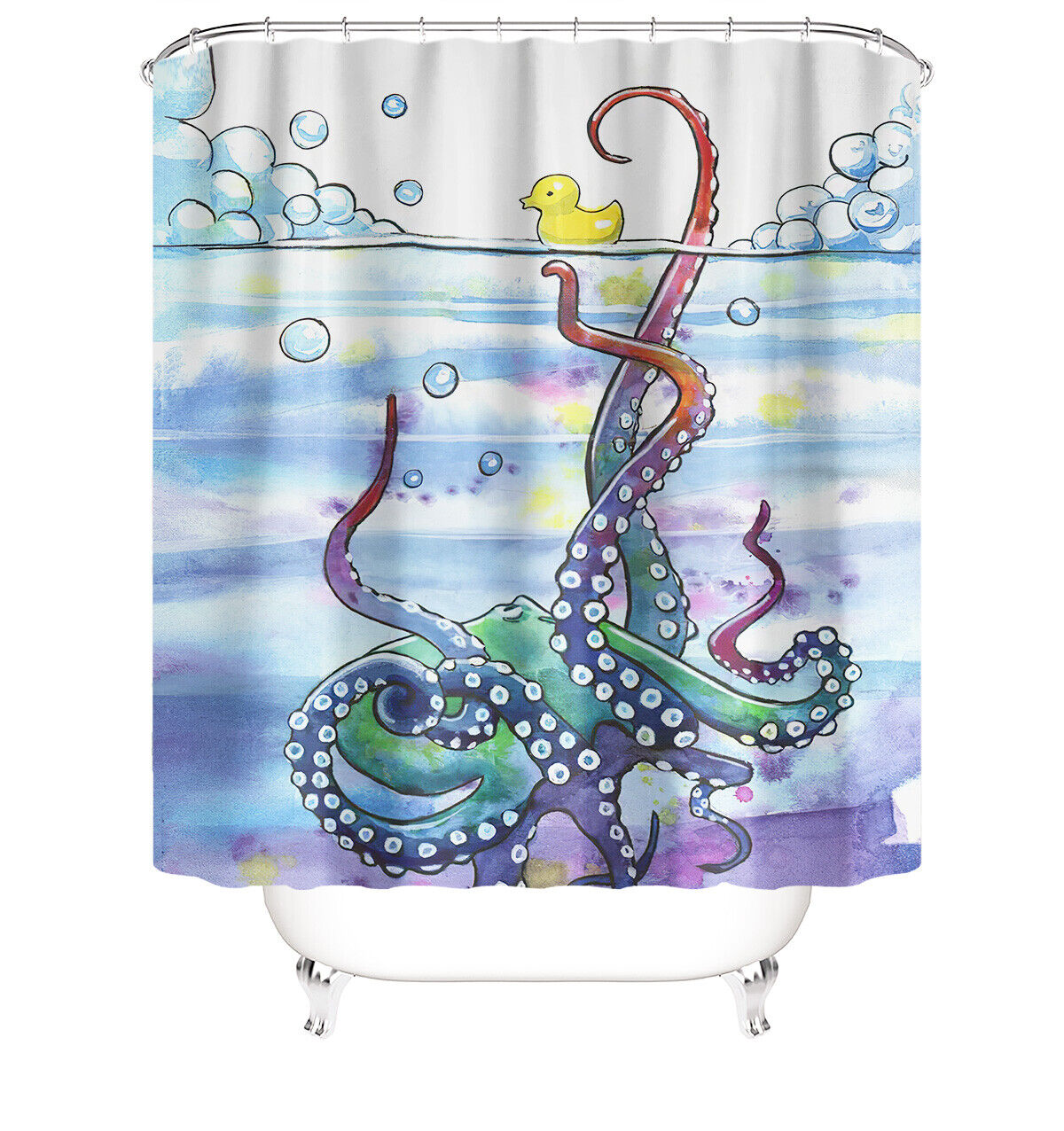 Colorful Octopus Art Shower Curtain to Add a Splash of Color.